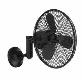Bellows IV Indoor/Outdoor 14"Wall Fan Flat Black compact portable fans for travel and camping