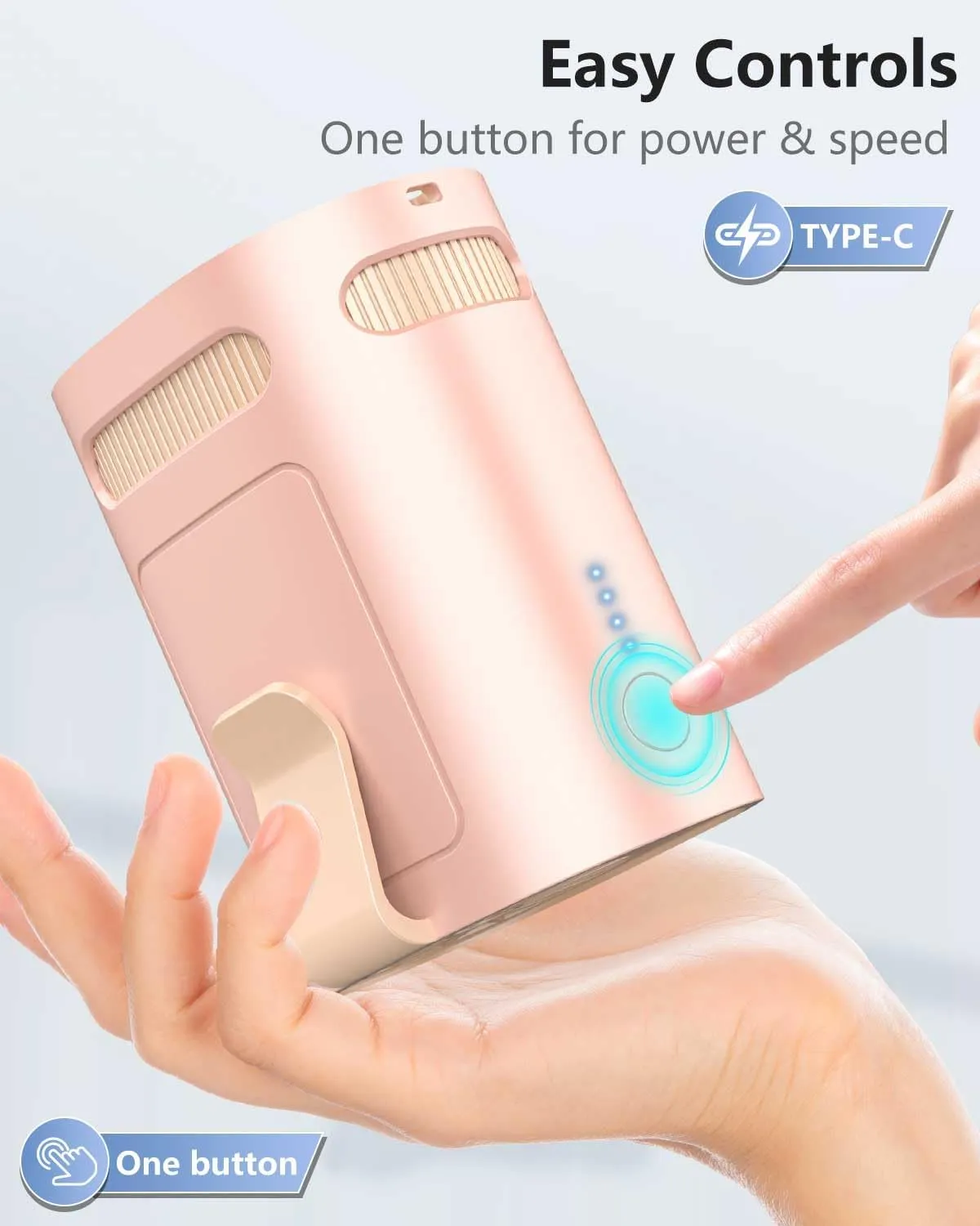 Belt Fan Clip on Waist Portable Cooling Fan-Individual Personal Noiseless Cooler Under Clothes Tshirt Hip Pants Back,Summer Hot Flashes Wear around Your Neck for Adult Outside Walking Working Pink