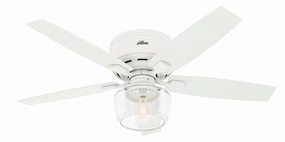 Bennett 52"Ceiling Fan Matte White hugger fans for rooms with low ceilings