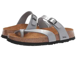 Betula By Birkenstock Mia Sandal Women's 6-6.5 Silver Birko-Flor Slip-On KHD940