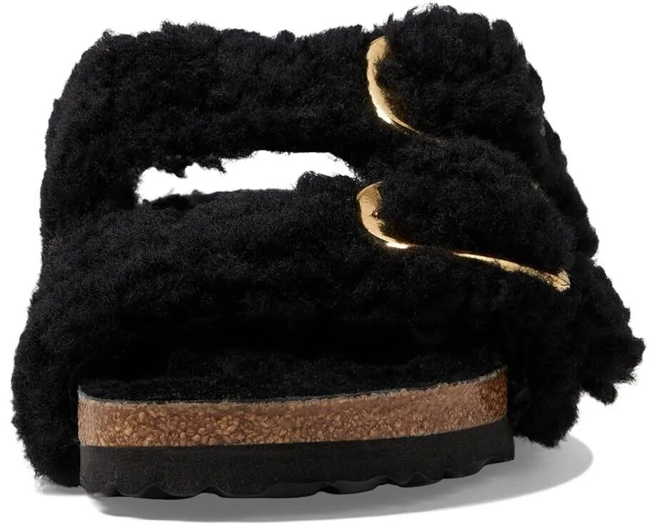 Birkenstock Arizona Big Buckle Teddy Slide Unisex US M4/L6 Black Sandals ZPO1712