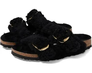 Birkenstock Arizona Big Buckle Teddy Slide Unisex US M4/L6 Black Sandals ZPO1712