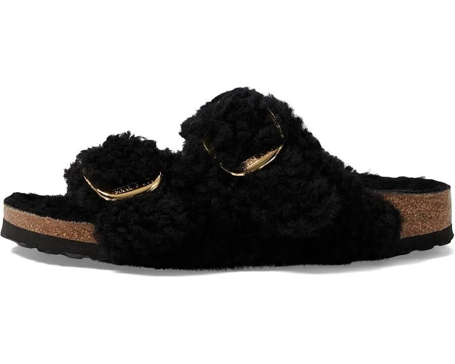 Birkenstock Arizona Big Buckle Teddy Slide Unisex US M4/L6 Black Sandals ZPO1712