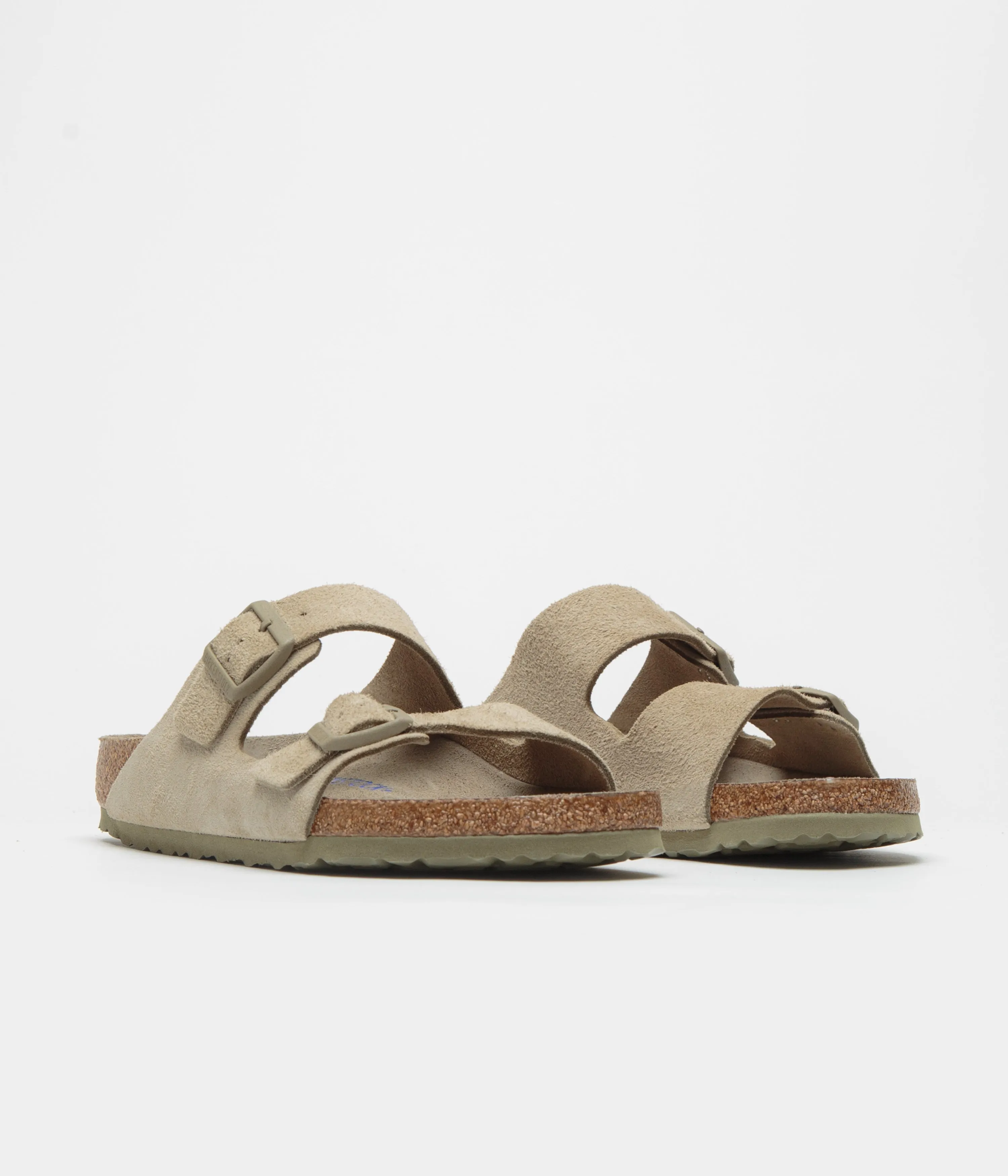 Birkenstock Arizona SFB Sandals - Faded Khaki Birkenstock Shoes