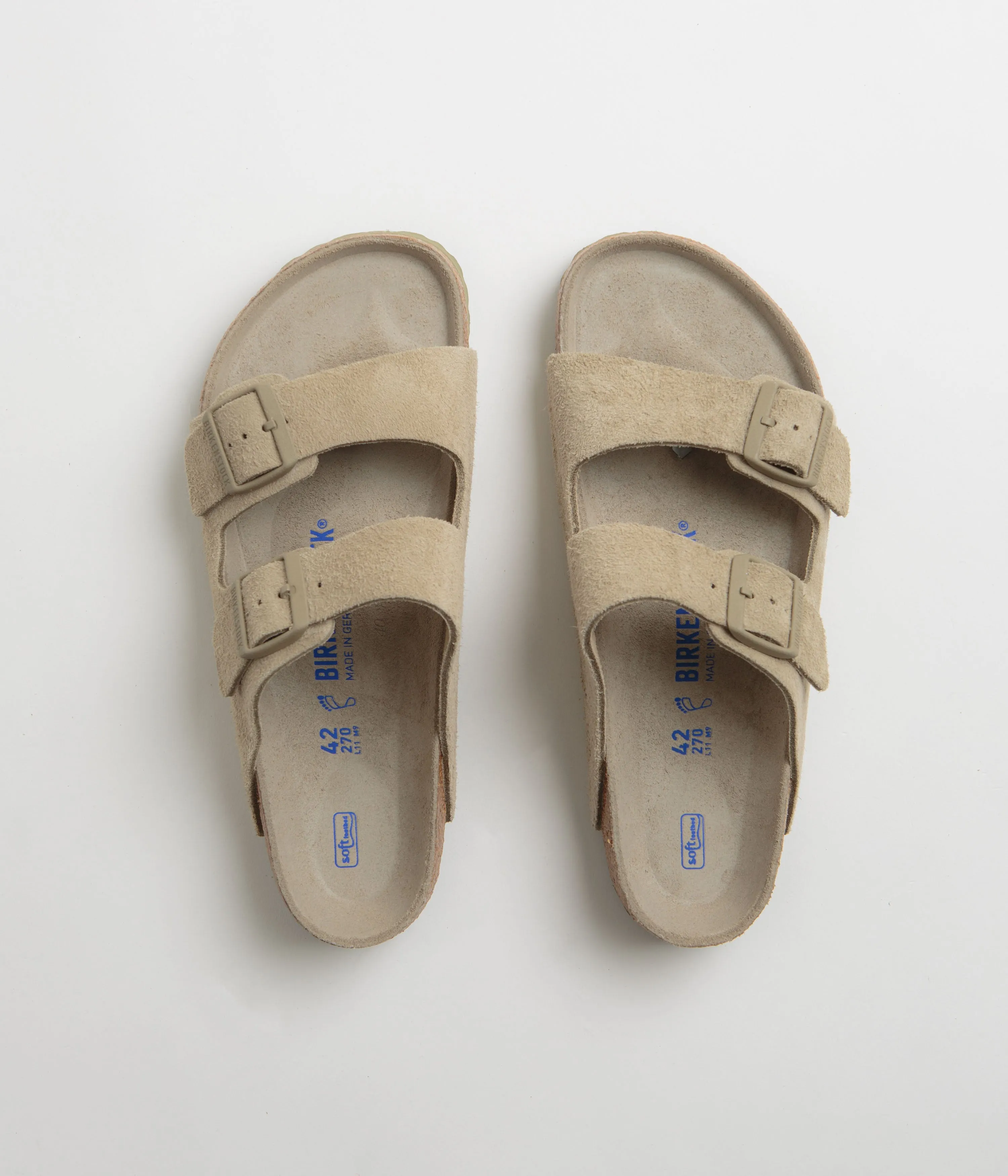 Birkenstock Arizona SFB Sandals - Faded Khaki Birkenstock Shoes