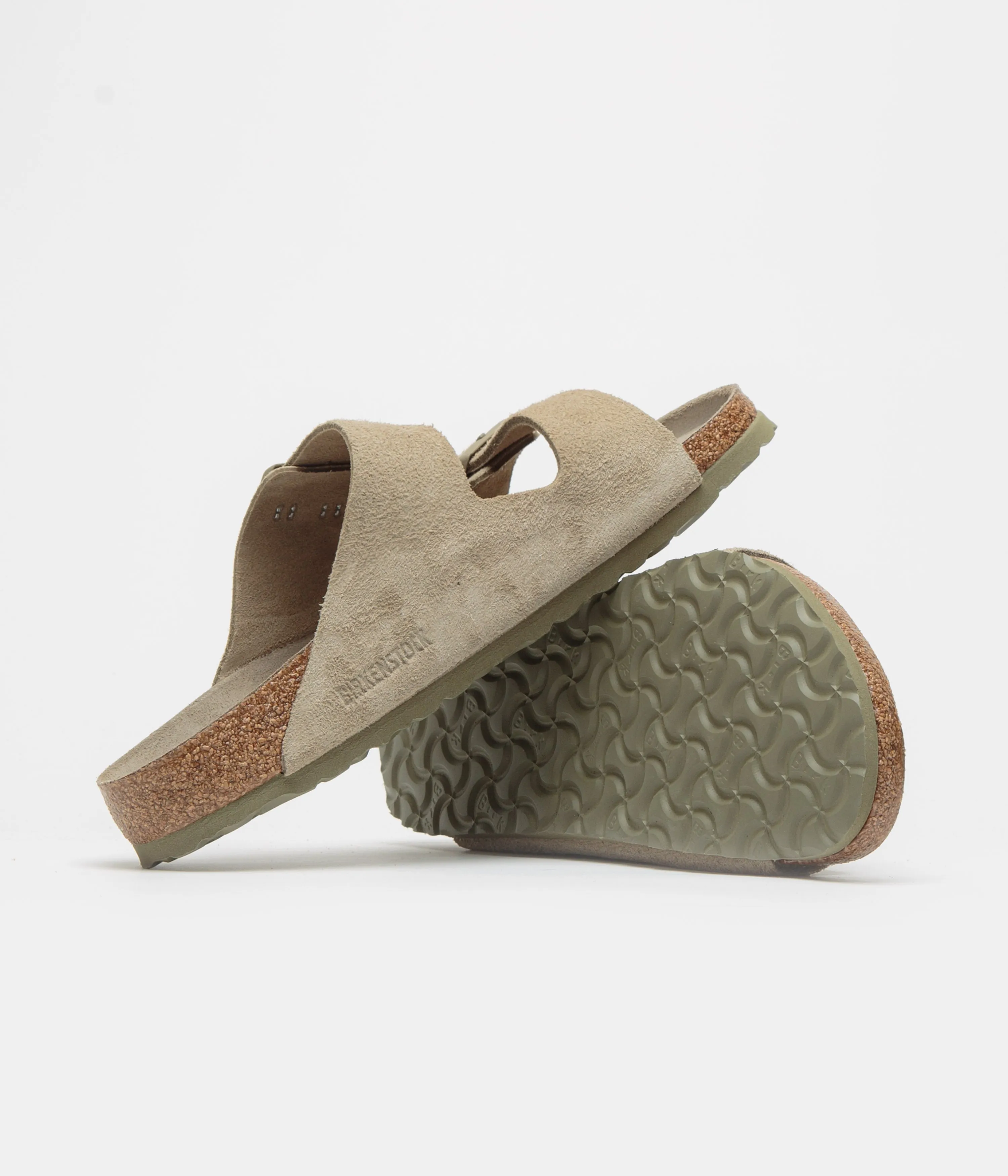Birkenstock Arizona SFB Sandals - Faded Khaki Birkenstock Shoes