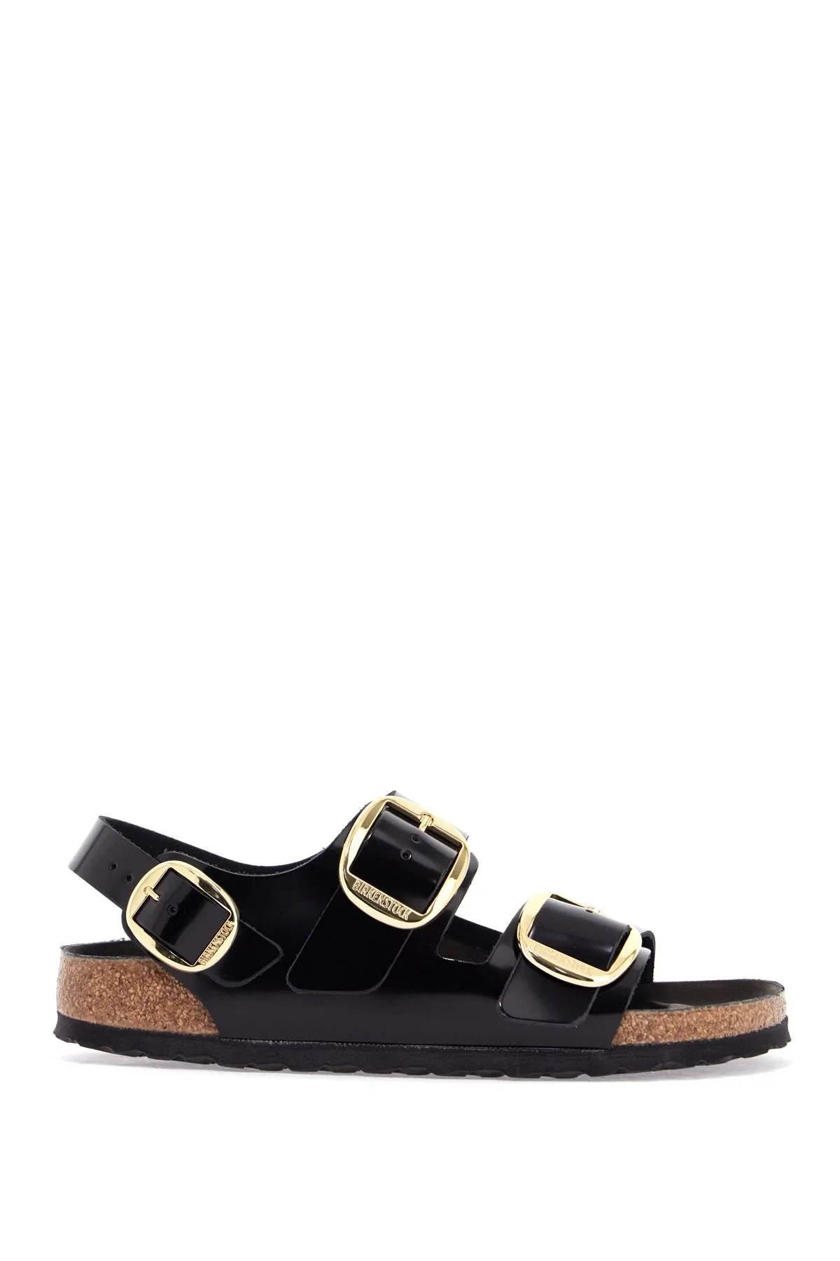 Birkenstock Black Leather Sandals With Three Large Buckles