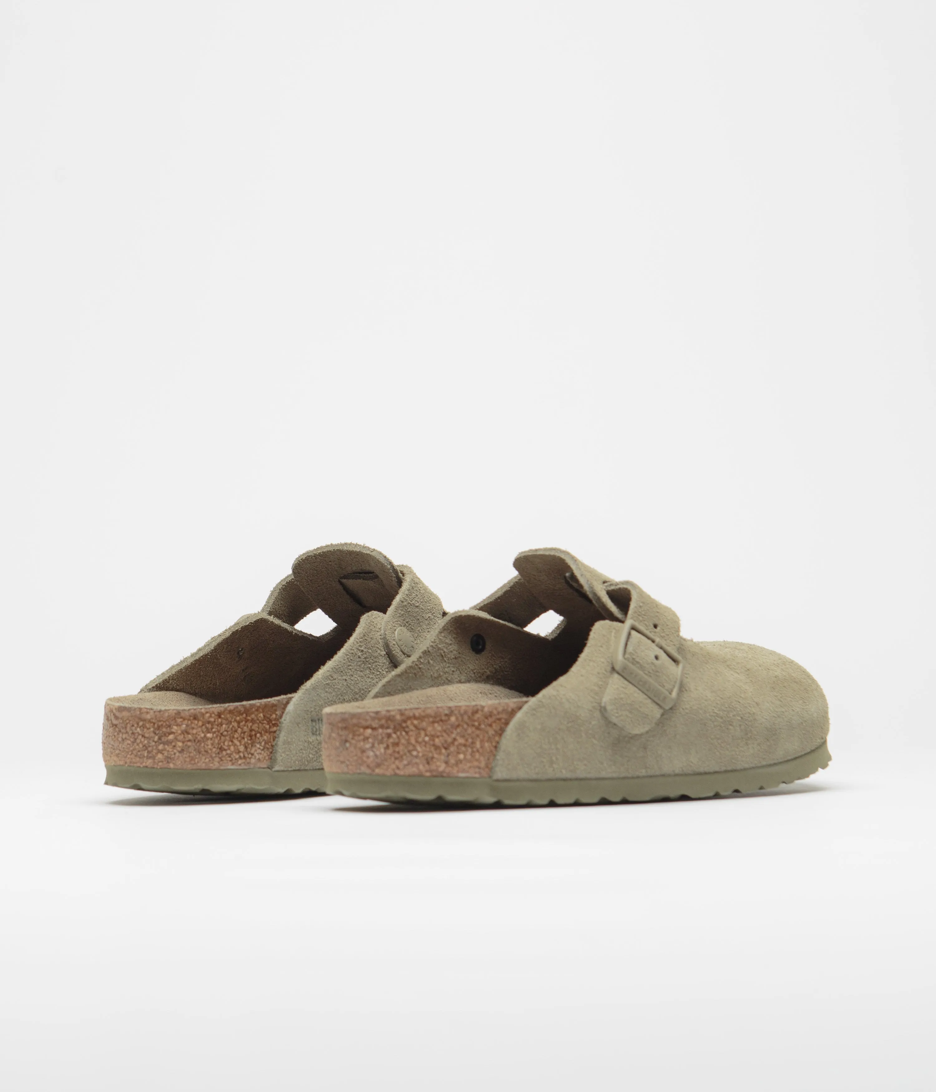 Birkenstock Boston BS Sandals - Faded Khaki Birkenstock Shoes
