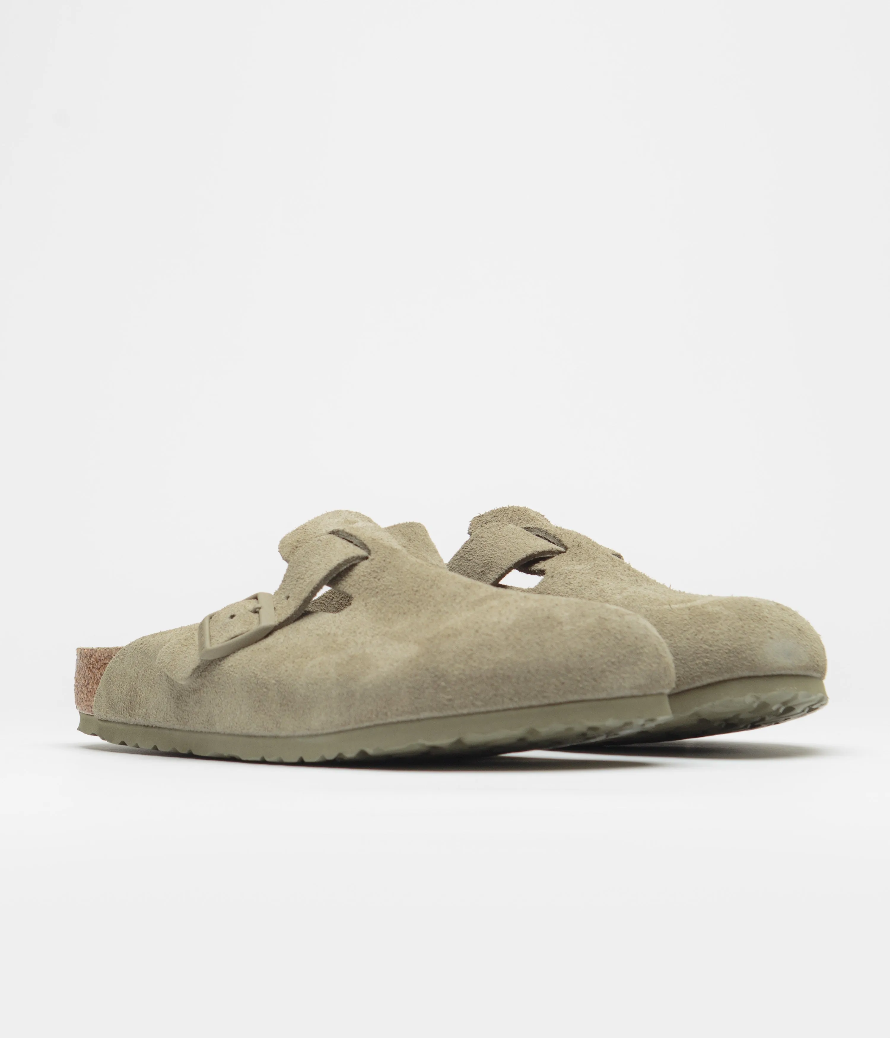 Birkenstock Boston BS Sandals - Faded Khaki Birkenstock Shoes
