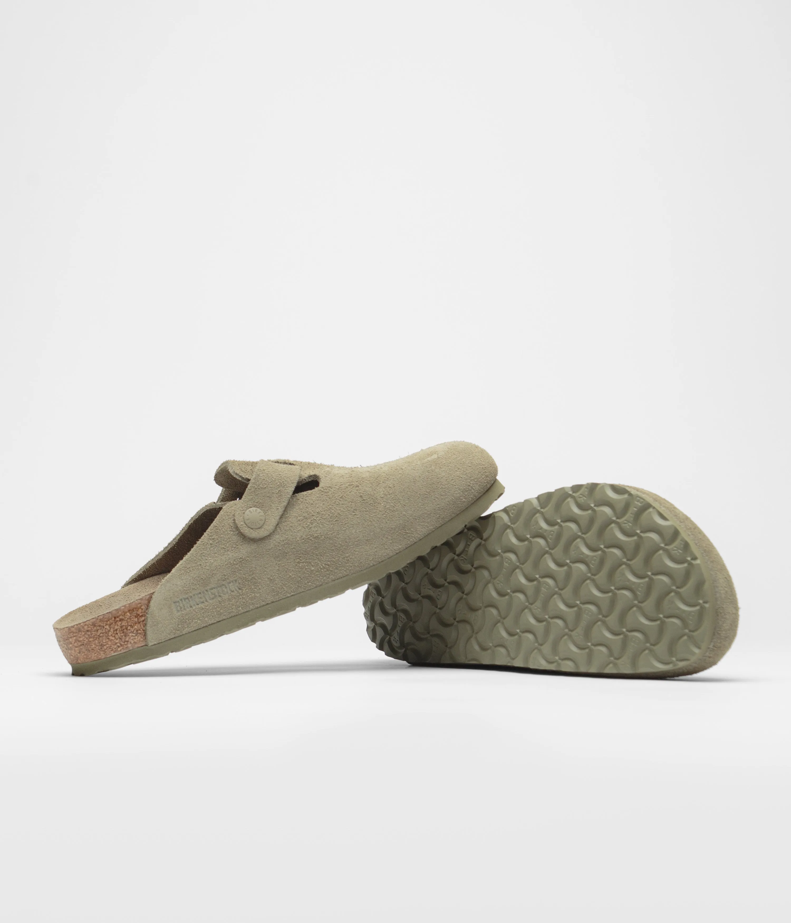 Birkenstock Boston BS Sandals - Faded Khaki Birkenstock Shoes