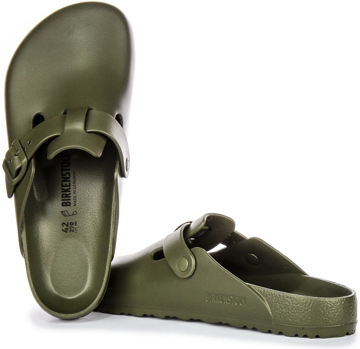 Birkenstock Boston Eva In Khaki Green | Regular Fit Shoes Birkenstock
