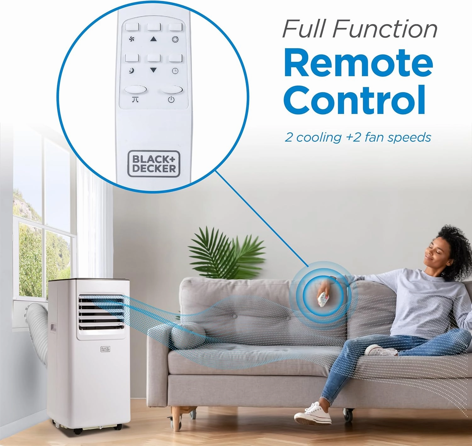 BLACK DECKER 8,000 BTU Portable Air Conditioner with Wifi & Remote Control, 3-1-in Air Conditioner, Fan & Dehumidifier with App, Alexa & Google Assistant, Portable Fan & Portable AC with Window Kit