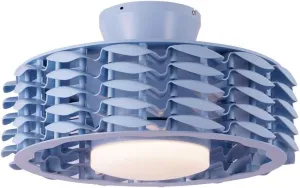 Bladeless Ceiling Fan with Lights & Remote  Oceano 23" Downrod or Flush Ceiling Fan with Lights & Remote for Kids Room & More  Low-Profile Fan, Dimmable LED, 6 Speeds, & Reverse (Blue) Small bladeless fan for quiet cooling