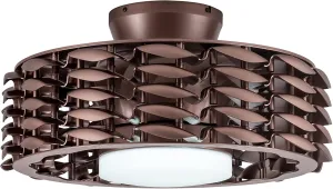 Bladeless Ceiling Fan with Lights & Remote  Oceano 23" Downrod or Flush Ceiling Fan with Lights & Remote for Kids Room& More  Low-Profile Fan, Dimmable LED, 6 Speeds, & Reverse (Bronze) Small bladeless fan for quiet cooling