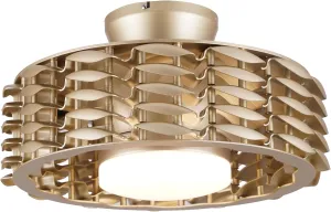 Bladeless Ceiling Fan with Lights & Remote  Oceano 23" Downrod or Flush Ceiling Fan with Lights & Remote for Kids Room& More  Low-Profile Fan, Dimmable LED, 6 Speeds, & Reverse (Gold) Small bladeless fan for quiet cooling