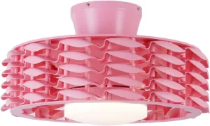 Bladeless Ceiling Fan with Lights & Remote  Oceano 23" Downrod or Flush Ceiling Fan with Lights & Remote for Kids Room& More  Low-Profile Fan, Dimmable LED, 6 Speeds, & Reverse (Pink) Small bladeless fan for quiet cooling