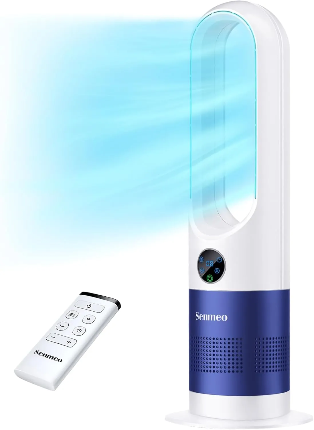 Bladeless Fan, 26" Bladeless Tower Fan with Remote, 8 Speeds, 90 Oscillation, 9 Hour Timer, Large LED Display with Auto Off, Easy to Clean, Standing Floor Fan for Bedroom, Home, Office Tower bladeless fan for modern homes