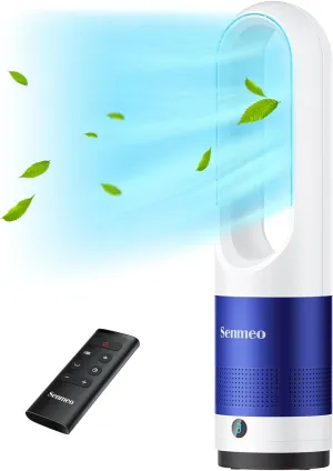 Bladeless Fan for Bedroom, 22" Quiet Tower Fan with Remote, 90 Oscillating Fan for Indoors with 8 Speeds, 9H Timer, LED Display, Easy to Clean, Portable Standing Fan for Home, Office Tower bladeless fan for modern homes