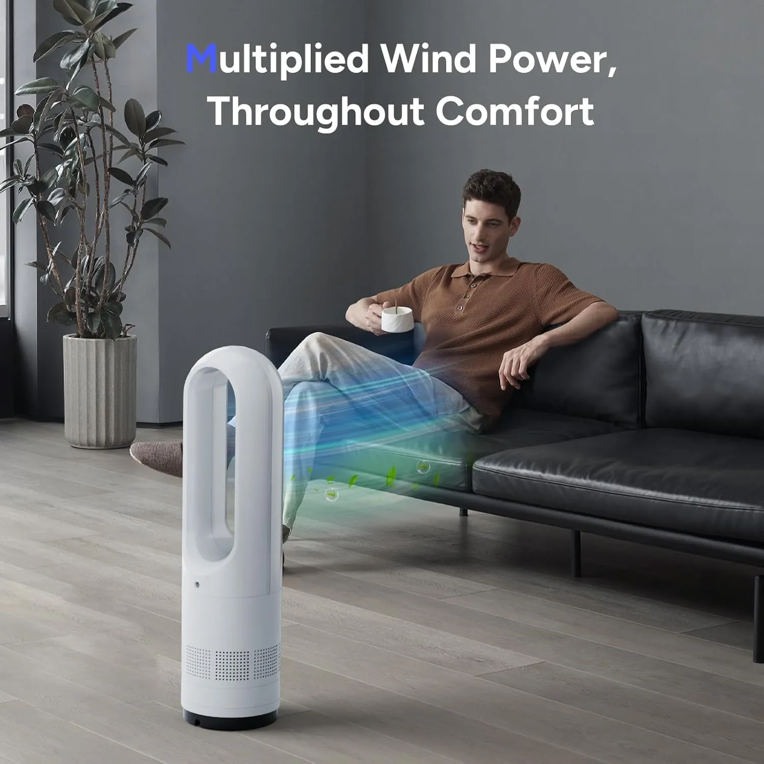 Bladeless Fan,22Inch Cooling Tower Fan 80 Oscillating with Remote, 9H Timer, 8 Speeds, Portable Quiet Cooling Fan for Indoor, Bedroom, Home Office Room
