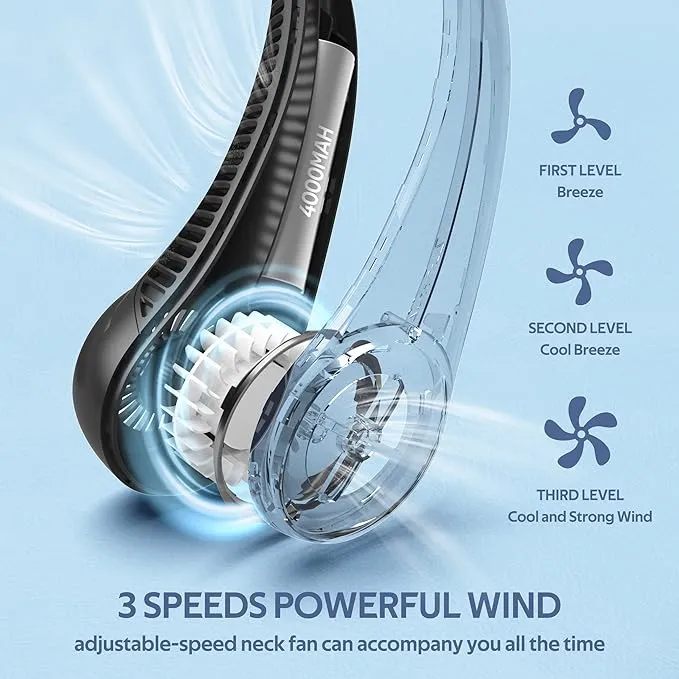 Bladeless Neck Fan  360 Wearable Cooling