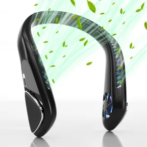 Bladeless Neck Fan - 6000mAh Portable Neck Fan with 3 Wind Speed,USB Rechargeable Personal Fan, Hands-Free Design USB Fan - Ideal for Outdoor Activities and Travel Neck fan for hands-free comfort
