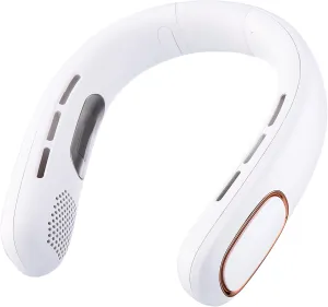 Bladeless Neck Fan with LED Display, 5 Speeds & 5000mAh Battery - Lightweight Hands-Free Cooling for Travel, Outdoor & Indoor Use - Ideal for Men & Women Small bladeless fan for quiet cooling