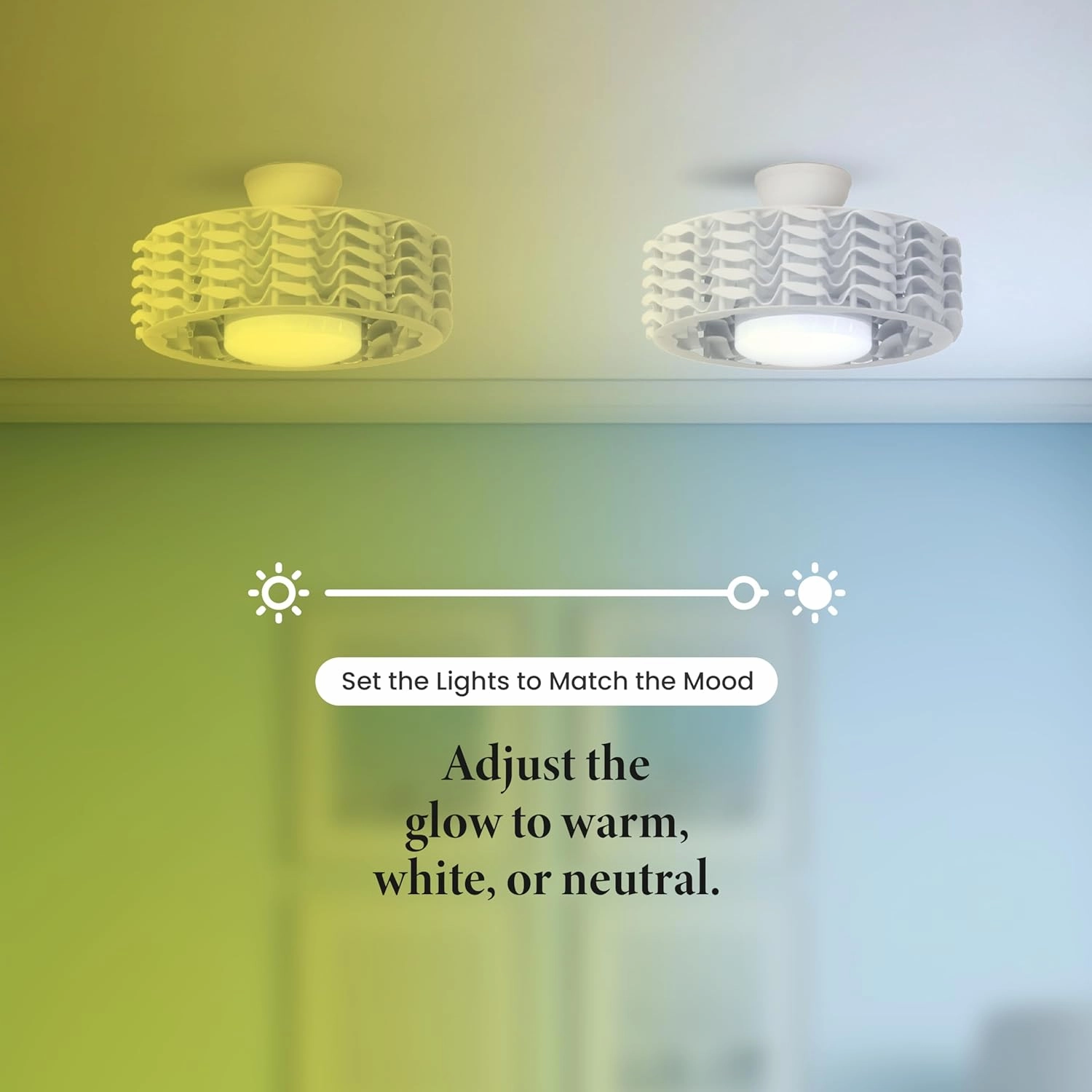Bladeless Ceiling Fan with Lights & Remote  Oceano 23" Downrod or Flush Ceiling Fan with Lights & Remote for Kids Room& More  Low-Profile Fan, Dimmable LED, 6 Speeds, & Reverse (White)