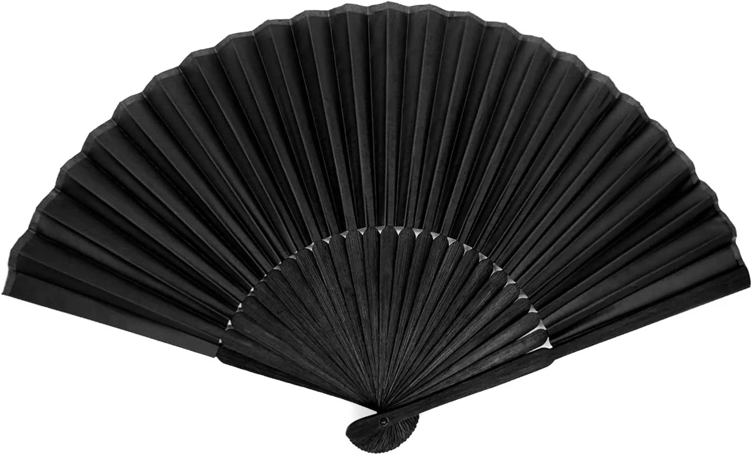 BlingKingdom Black Folding Hand Classic Style Fan Fabric Bamboo Ribs Hand Held Chinese/Spanish Foldable Fan for Wedding, Party Favor, Performance, Dance, Home Decorations, Festival, Gift Mini handheld fan for personal cooling