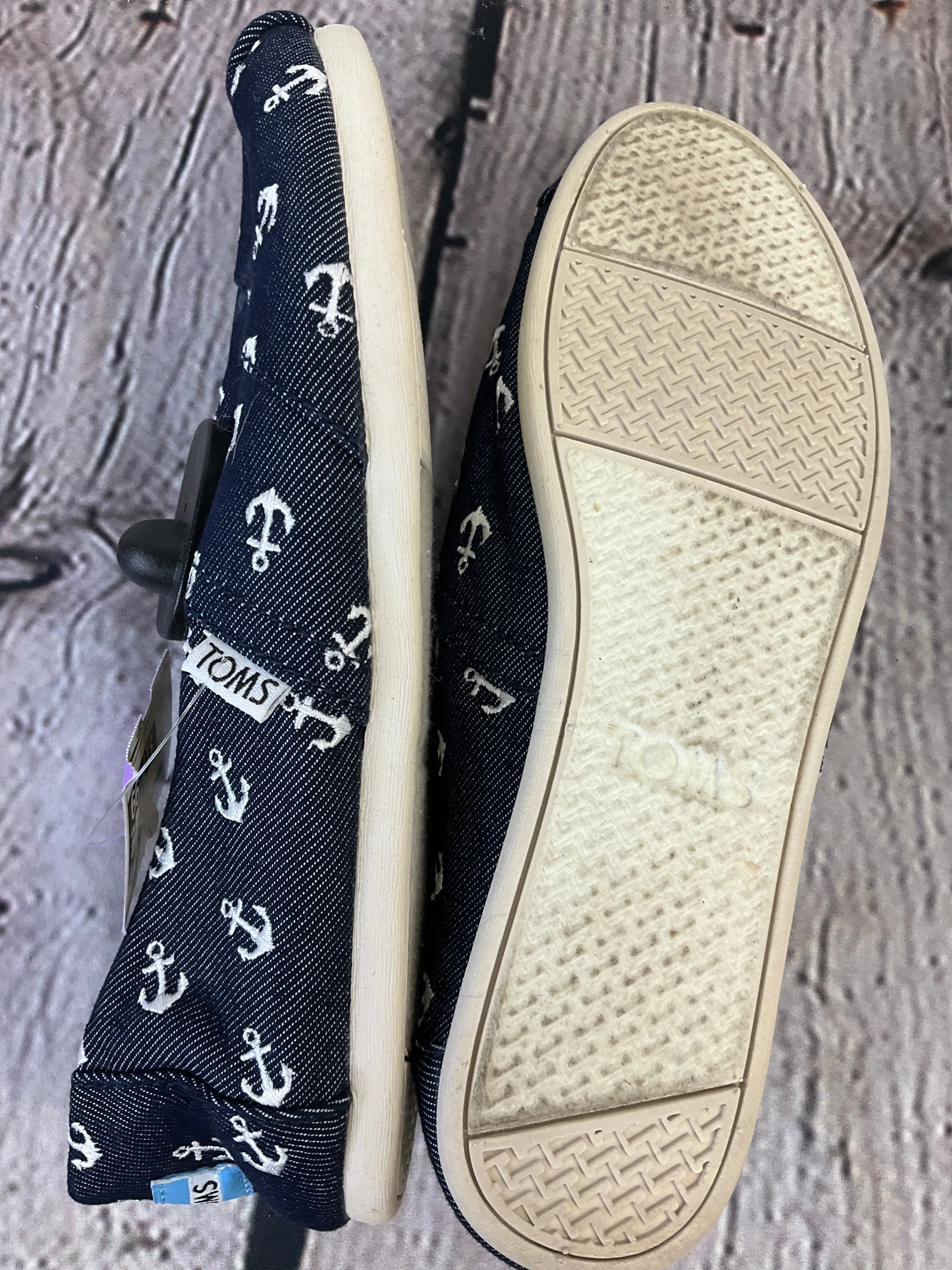 Blue Shoes Flats Toms, Size 7 toms