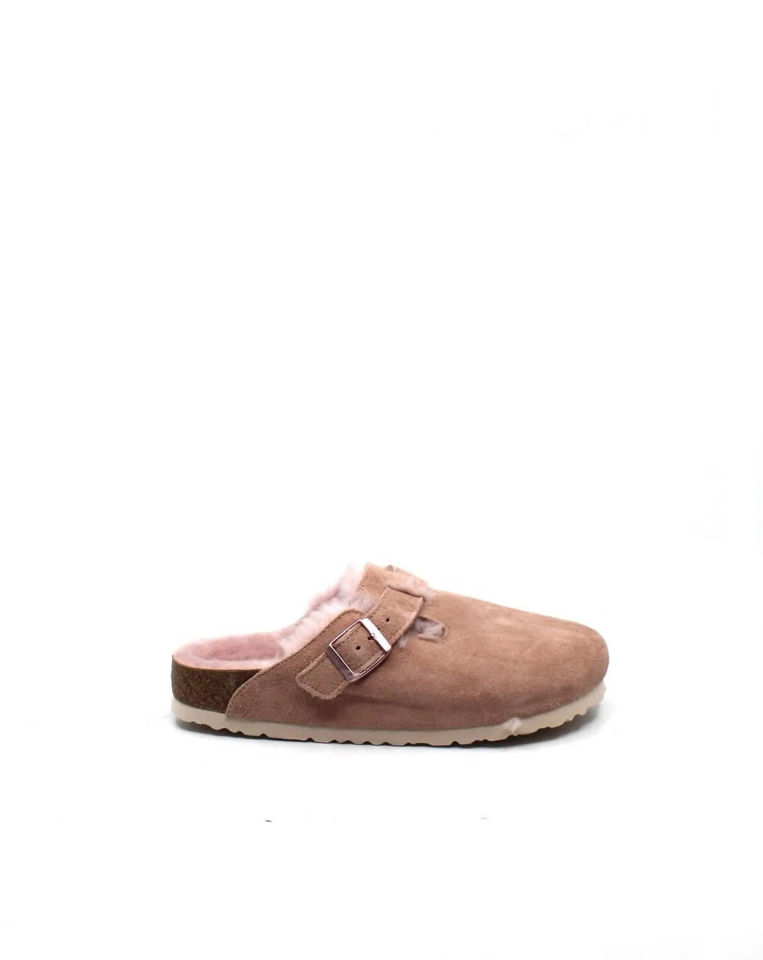 Boston Shearling Narrow Shoes In Light Rose