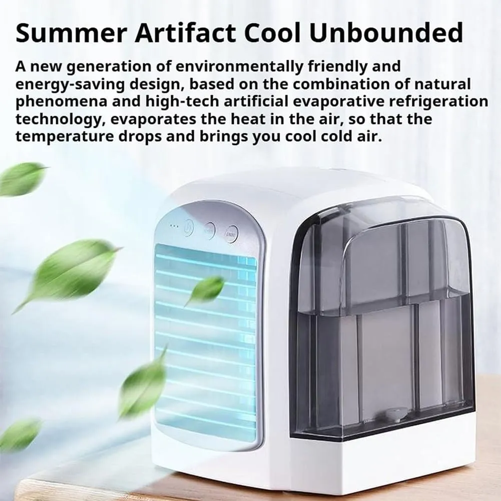 Breeze Box AC, Breeze Box Portable AC, Breeze Box Air Conditioner, 3 Speeds Air Conditioning Cooling Fan with Water Tank, Low Noise Ice Mist Technology USB Charging for Bedroom Office (Grey)