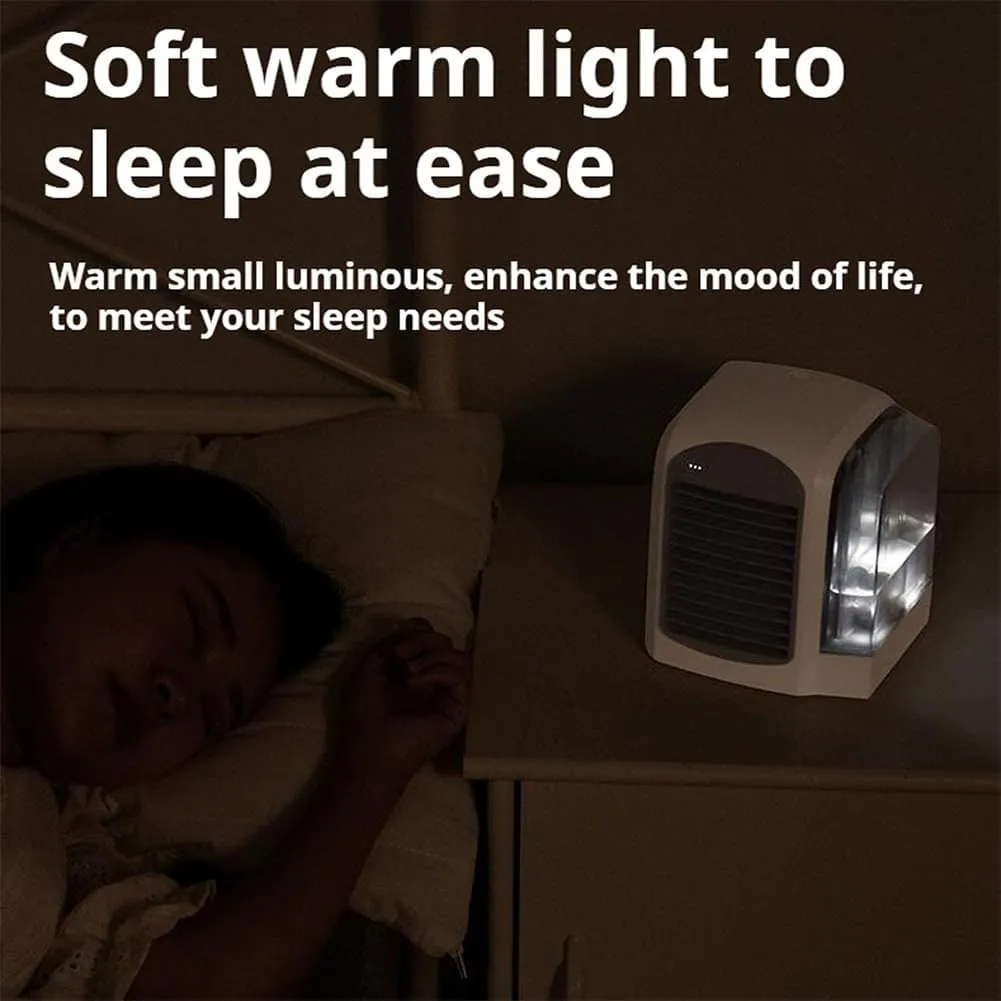Breeze Box AC, Breeze Box Portable AC, Breeze Box Air Conditioner, 3 Speeds Air Conditioning Cooling Fan with Water Tank, Low Noise Ice Mist Technology USB Charging for Bedroom Office (Grey)