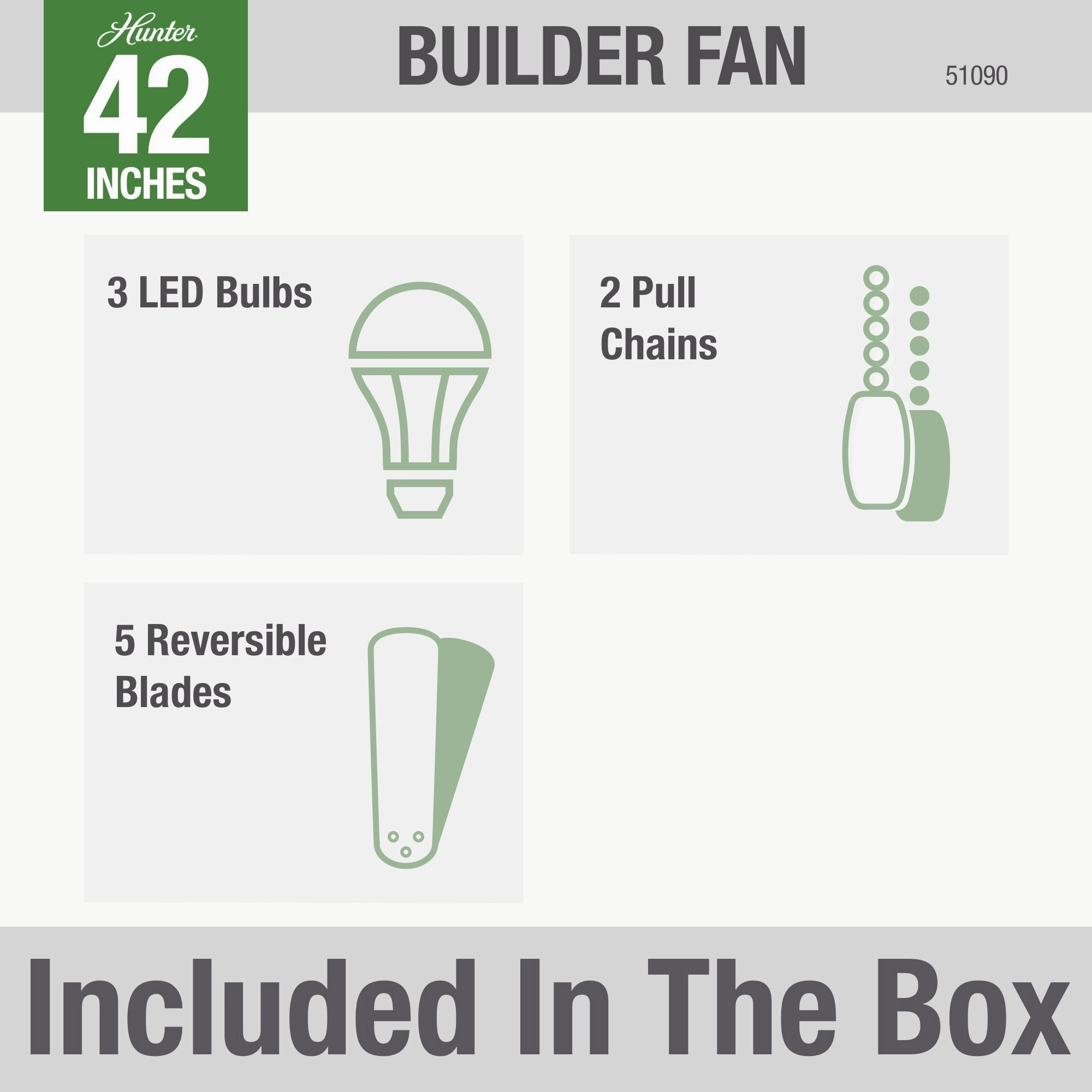 Builder 42"Ceiling Fan Snow White