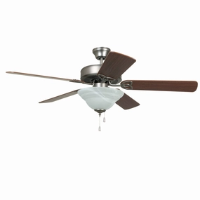 Builder Deluxe 52" Ceiling Fan in Brushed Polished Nickel Ceiling fan with adjustable speed settings