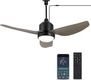 BZX Waterproof Outdoor Ceiling-Fan with Light - 52" Modern Ceiling Fans with 3 Colors LED Light, App & Remote Control, Quiet DC Motor, for Patios Gazebo App-controlled remote fan for convenience