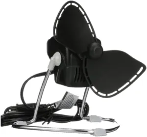 Caframo Chinook, 2-Speed Desk Fan, Cage Free, Easy To Clean Soft Blades, Canadian Made, 8.8" Blade, 707CHBBX, Black Fan with safety blade design