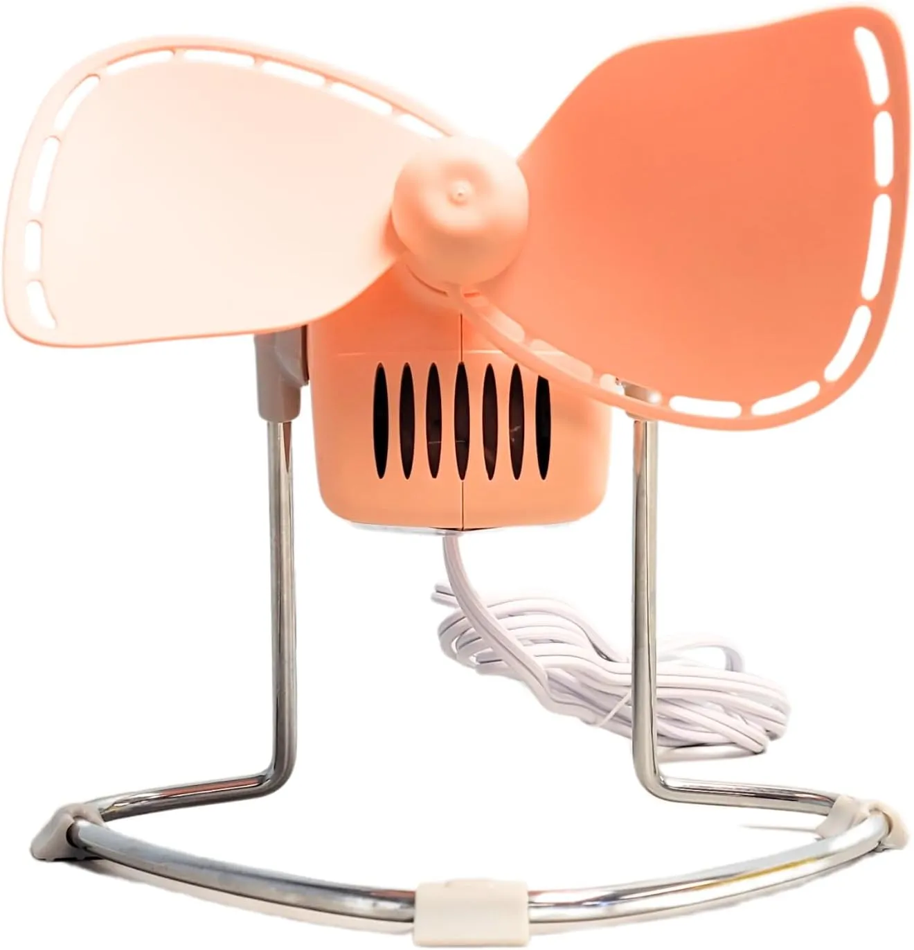 Caframo Limited Edition Chinook Personal Fan, Peach Fuzz -Pantone's Colour of the Year, 2-Speed Desk or Tabletop Fan, Cage Free, Easy To Clean Soft Blades, Canadian Made, 8.8" Blade, Peach, 707CHPFBX