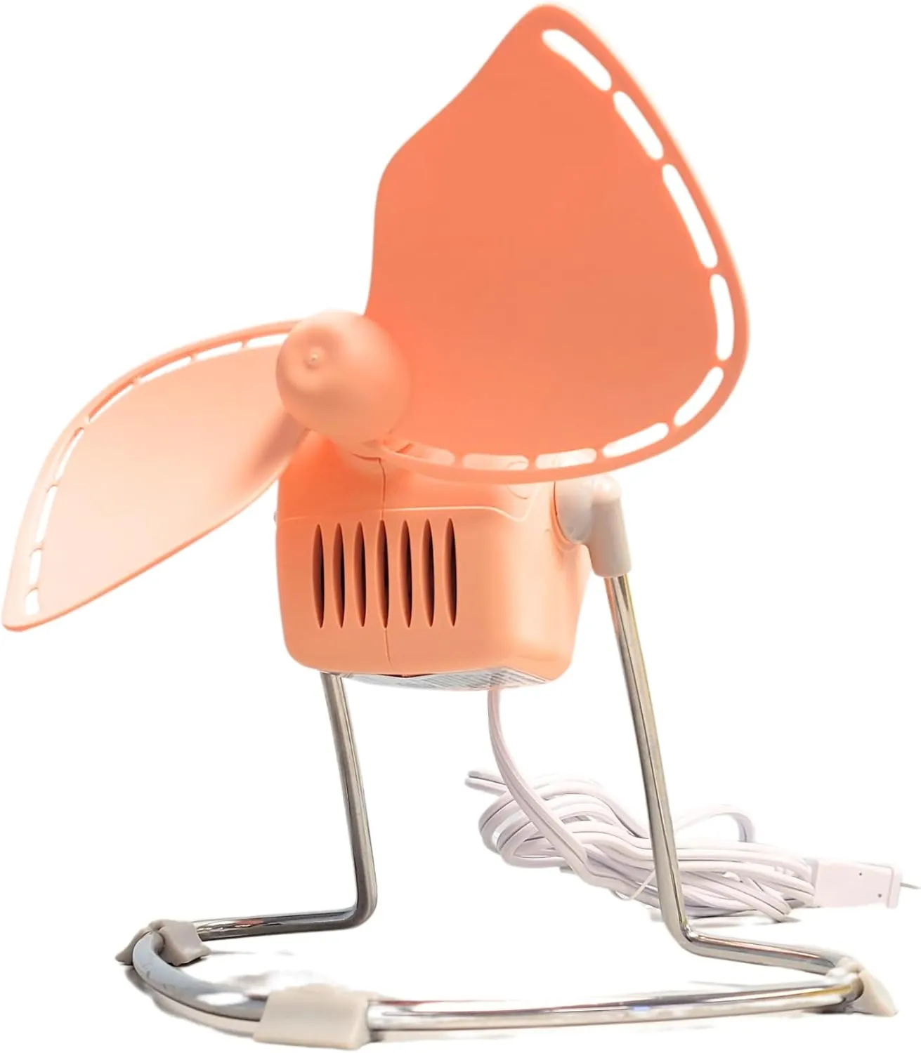 Caframo Limited Edition Chinook Personal Fan, Peach Fuzz -Pantone's Colour of the Year, 2-Speed Desk or Tabletop Fan, Cage Free, Easy To Clean Soft Blades, Canadian Made, 8.8" Blade, Peach, 707CHPFBX