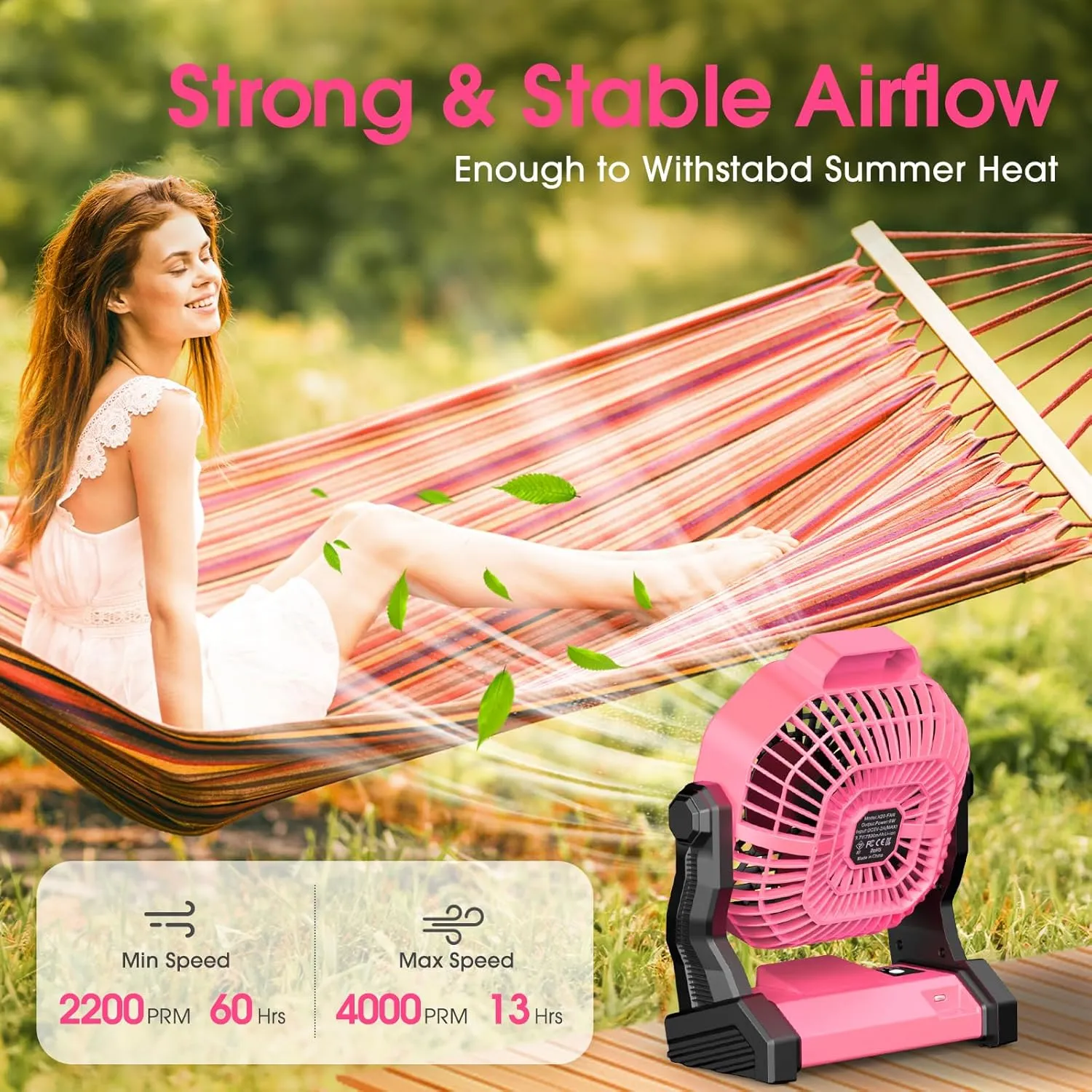 Camping Fan with LED Lantern, 10400 mAh 9 Inch Rechargeable Battery Powered Fan with 270 Head Rotation, Stepless Speed and Quiet Battery Operated Tent for Picnic, Barbecue, Fishing, Travel, Home