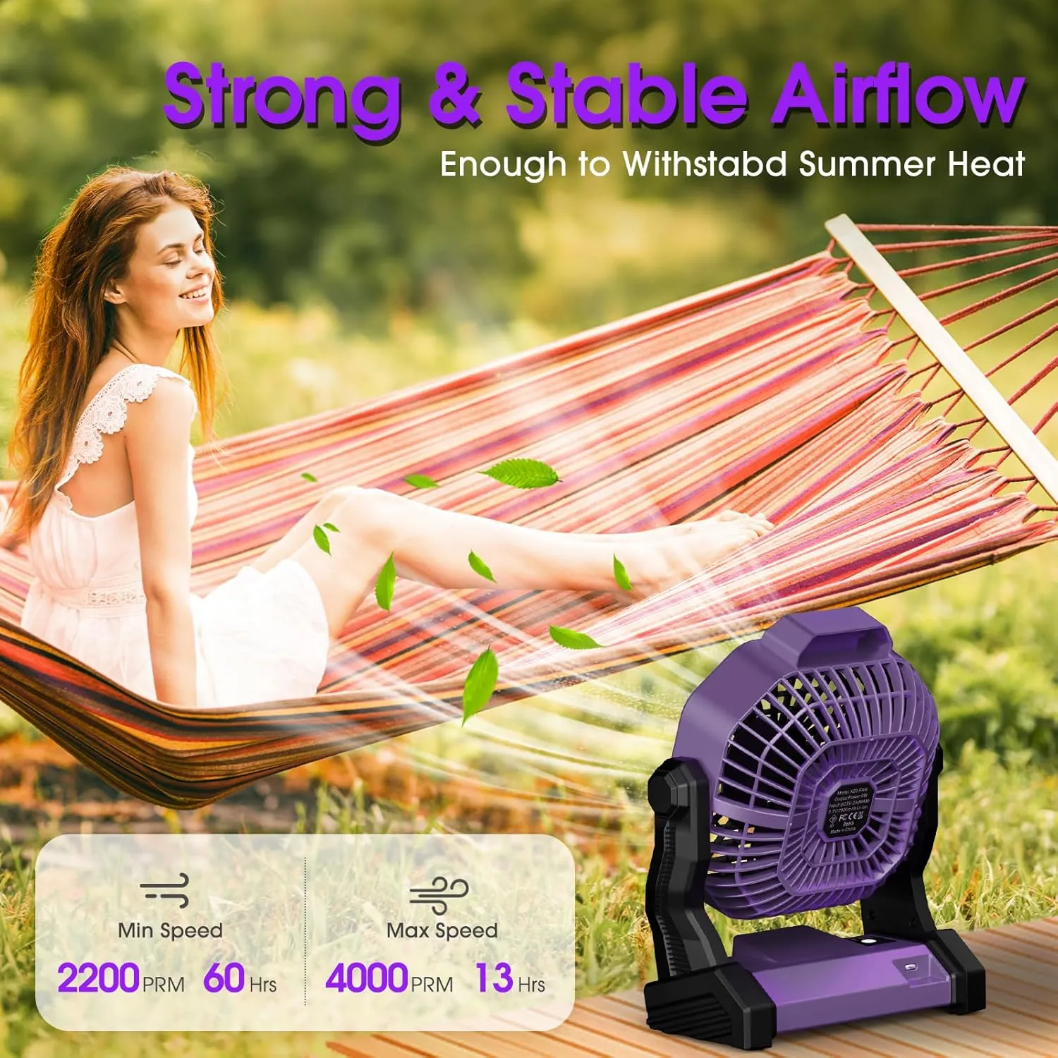 Camping Fan with LED Lantern, 20000 mAh 9 Inch Portable Rechargeable Battery Powered Fan with Stepless Speed and Quiet Battery Operated for Tent, Picnic, Barbecue, Fishing, Travel, Home