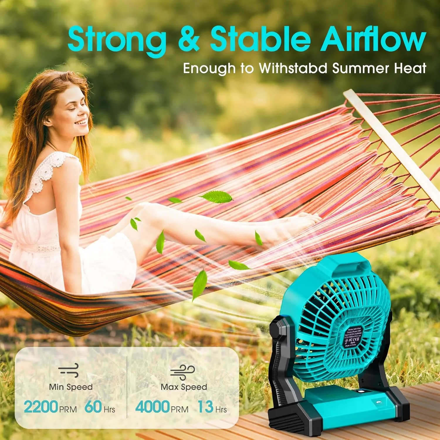 Camping Fan with LED Lantern, 20000 mAh 9 Inch Portable Rechargeable Battery Powered Fan with Stepless Speed and Quiet Battery Operated for Tent, Picnic, Barbecue, Fishing, Travel, Home