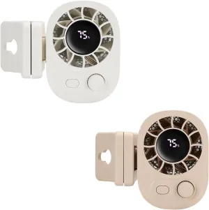 Car Clip on Fan with LED Display-360 Rotation, 100 Speed Adjustable,Rechargeable Personal Fan, Car-Mounted Umbrella Clip Small Electric Fan, USB Car-Mounted Clip Umbrella Portable Clip Fans (2pcs) 360-degree rotating fan for home use