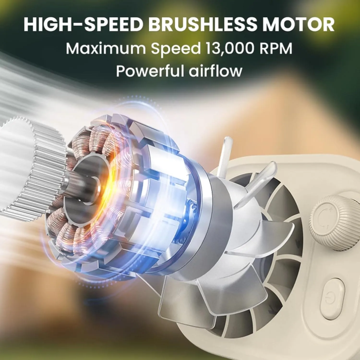 Car Clip on Fan with LED Display, Portable Rechargeable Personal Fans, 360 Rotation, 100 Speeds Adjustable, USB Rechargeable Personal Cooling Fan 1800mAh Battery for Instant Summer (Beige)