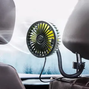 Car Cooling Fan, USB Powered 3 Speed Strong Wind Rear Seat Air Circulation Fan for SUV, RV, Baby Stroller, Vehicles Rear-mounted fan for childrens safety