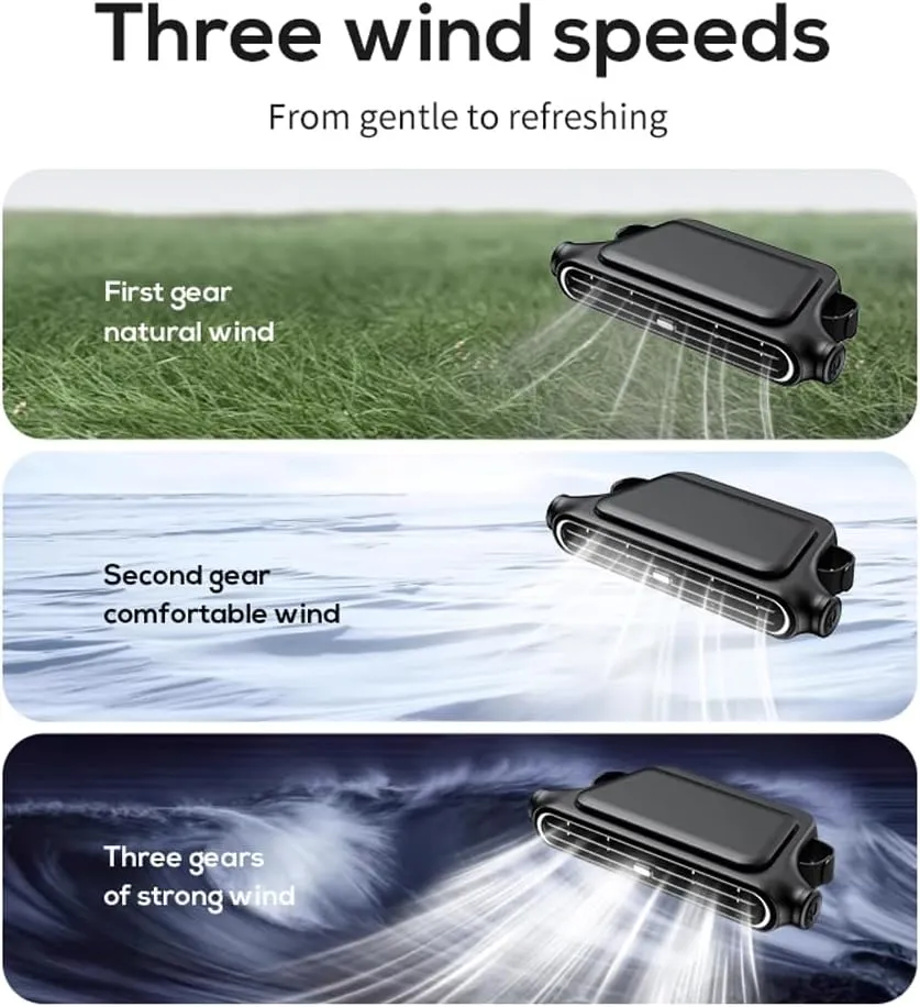 Car Cooling Fans For Backseat, Car Fan for Driver and Passenger's Seat Portable Backseat Cooling Fan Kids Baby with 3 Adjustable Wind Speeds for Vehicle Jeep Van RV Truck (Black 3000mAh)