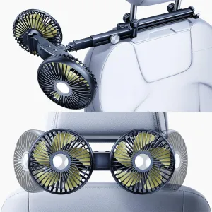 Car Fan for Backseat for Kids,Battery Powered USB Rechargeable Car Seat Fan for Baby [Extender Arm   Comes with Car Charger] 360Rotatable Cooling Fans for Back Seat That Blow Cold Air for RV Rear-mounted fan for childrens safety