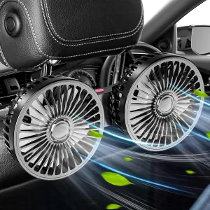 Car Fan for Backseat Kids Baby - USB Car Cooling Fans for Back Seat, Dual Head Hot Whether Car Fan for Rear Seat Passenger 3 Speeds 360 Rotatable Vehicle Rear Headrest Fans for Sedan SUV RV Truck 360-degree rotating fan for home use