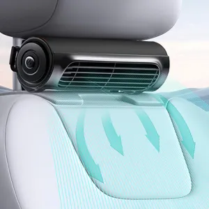 Car Fan for Driver and Passenger ' s Seat - Mini Car Seat Fan Portable USB Backseat Cooling Fan Kids Baby Quiet Headrest Neck Fan 3 Speeds for All Cars Vehicle Van RV Truck (Black) Rear-mounted fan for childrens safety