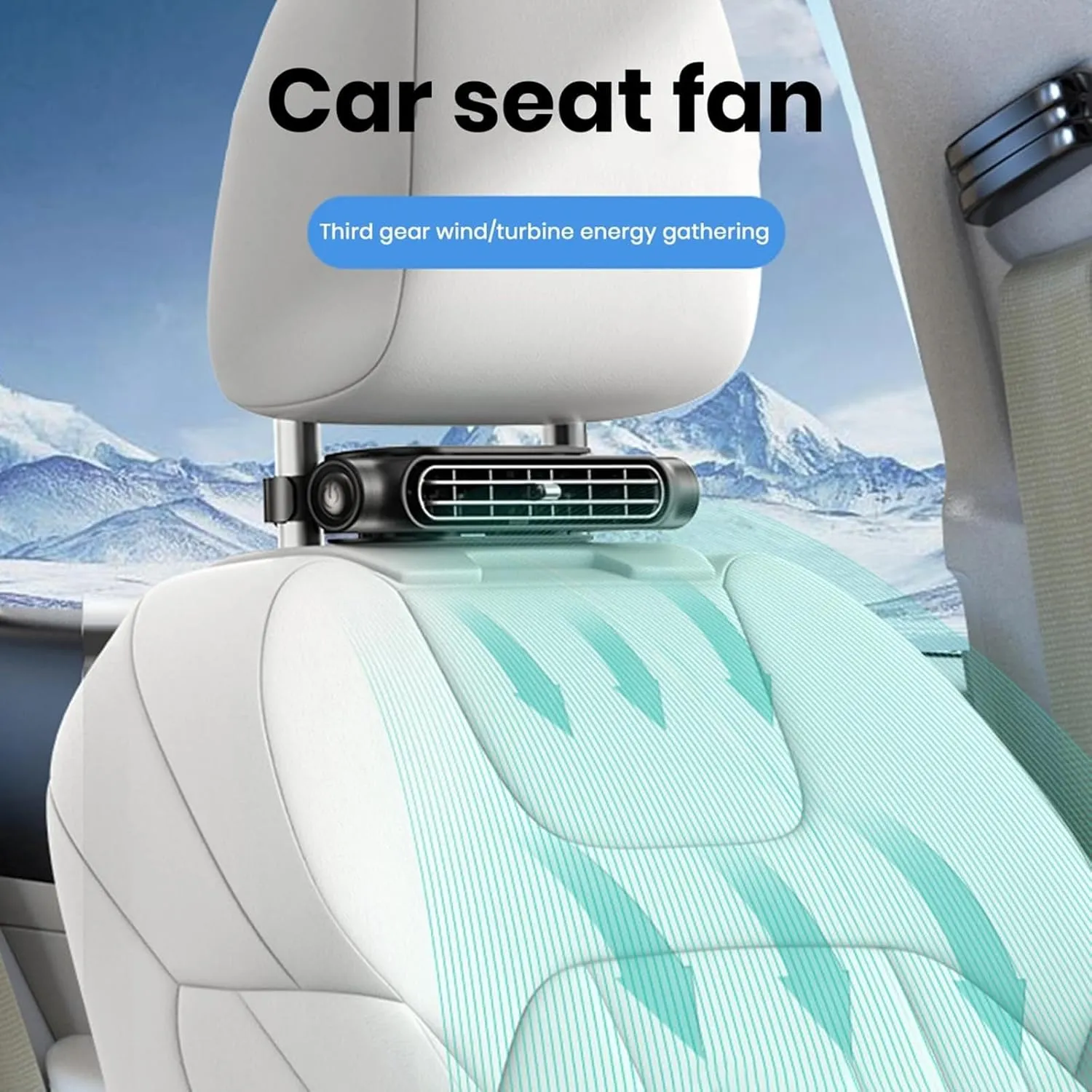 Car Fan for Driver and Passenger's Seat - Mini Portable USB Backseat Cooling Fan Kids Baby Quiet headrest Neck Fan Accessories with 3 Adjustable Wind Speeds for All Cars Vehicle (Black)