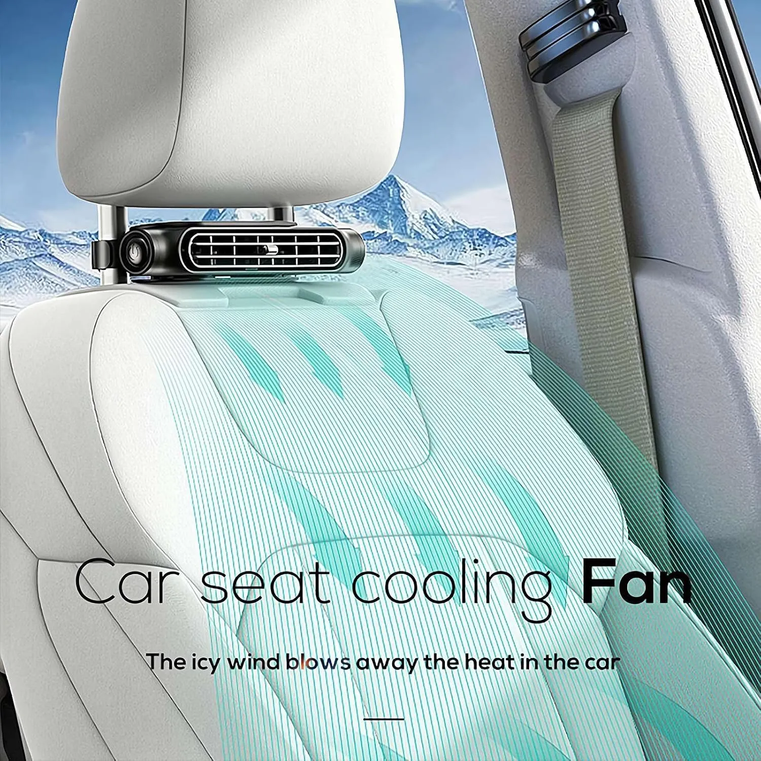 Car Fans That Blow Cold Air,Electric Car Seat Fan for Rear Seat Passenger, 3 Wind Speeds Space-Saving, Portable Car Fans for Back Seat for Kids for Sedan SUV Truck, onesize
